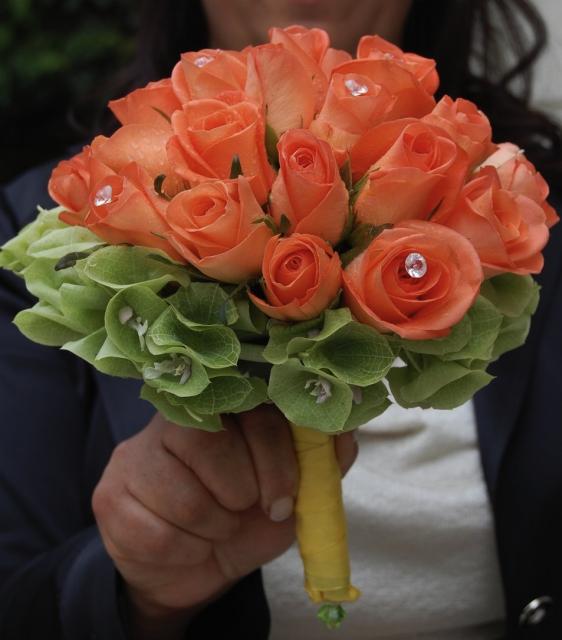 Bouquet romantico rose arancio